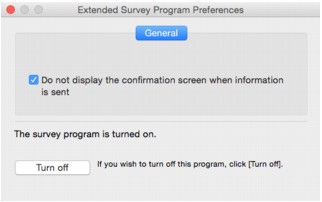Abbildung: Bildschirm "Einstellungsbildschirm für Extended Survey Program"